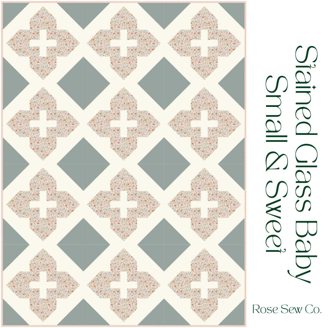 Stained Glass Baby Quilt / Chambray Backing / Complete Quilt Kit / Quilty Love