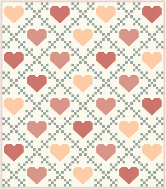 Heirloom Hearts Quilt / Quilt Top Kit / Lo & Behold Stitchery